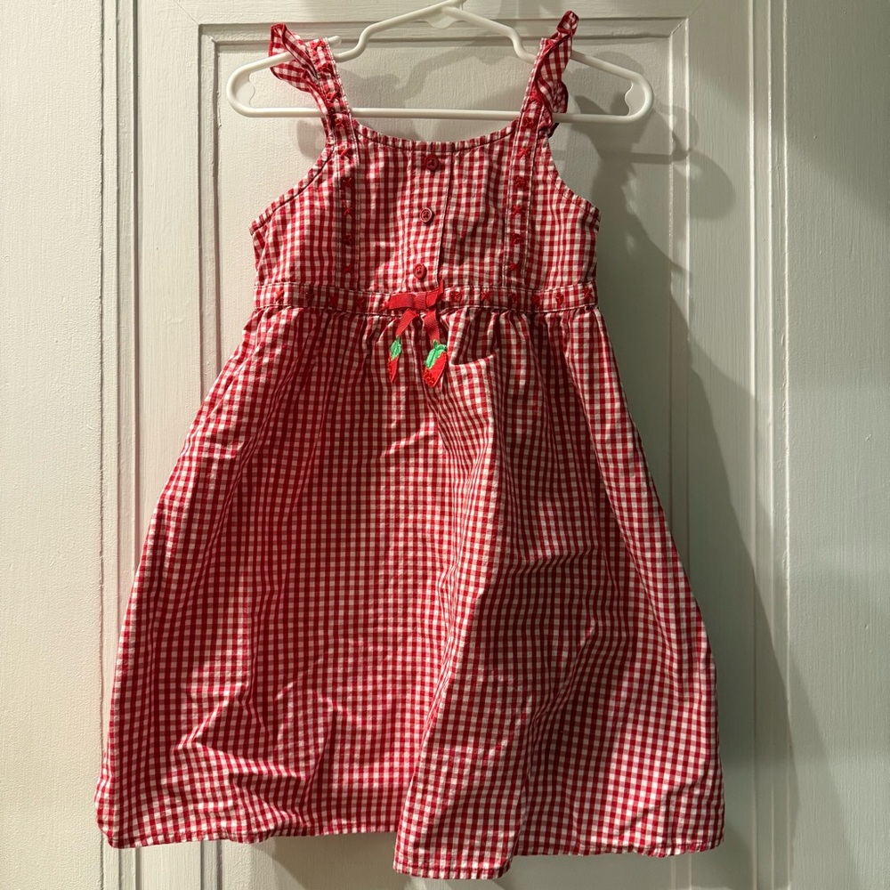 Vintage Gymboree “Strawberry Farm” Red Gingham Kids Dress, size 4